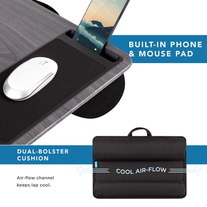 PinkComfort Lap Desk: Device Ledge & Phone Holder