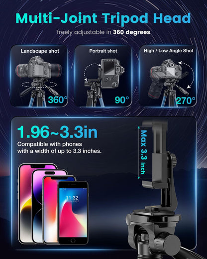 74 Navy Blue Professional Camera Tripod
