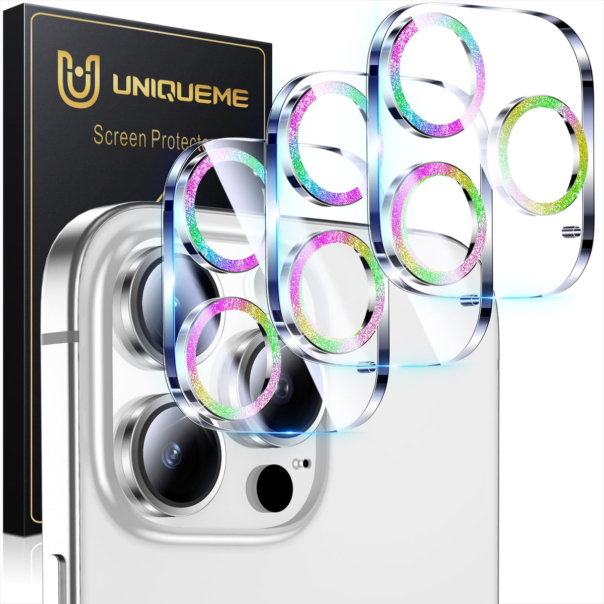 UniqueMe for 3 Pack iPhone 16 Pro/iPhone 16 Pro Max Camera Lens Protector