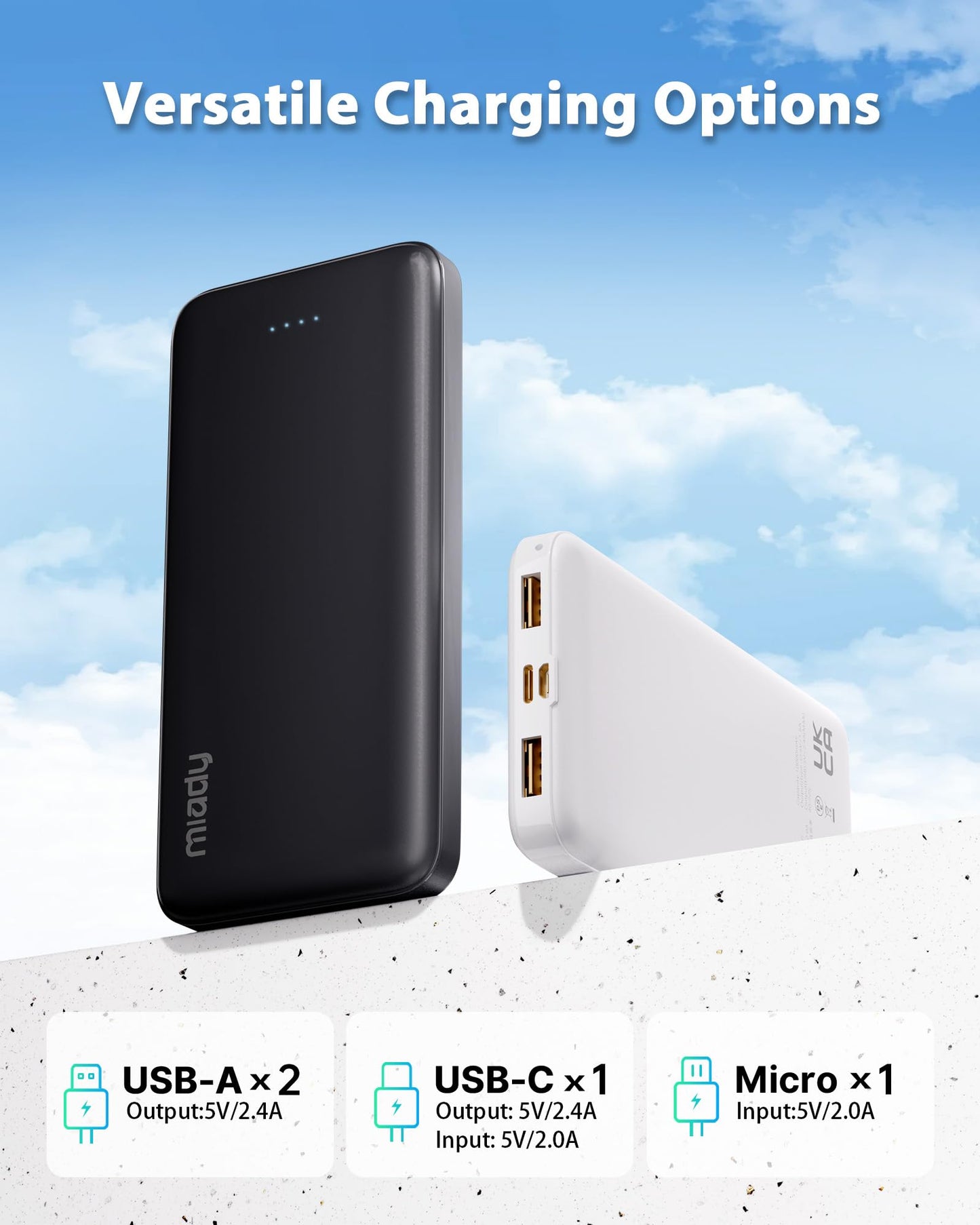 Miady Power Duo: 10K mAh USB-C Charger Pack - Small Enterprise