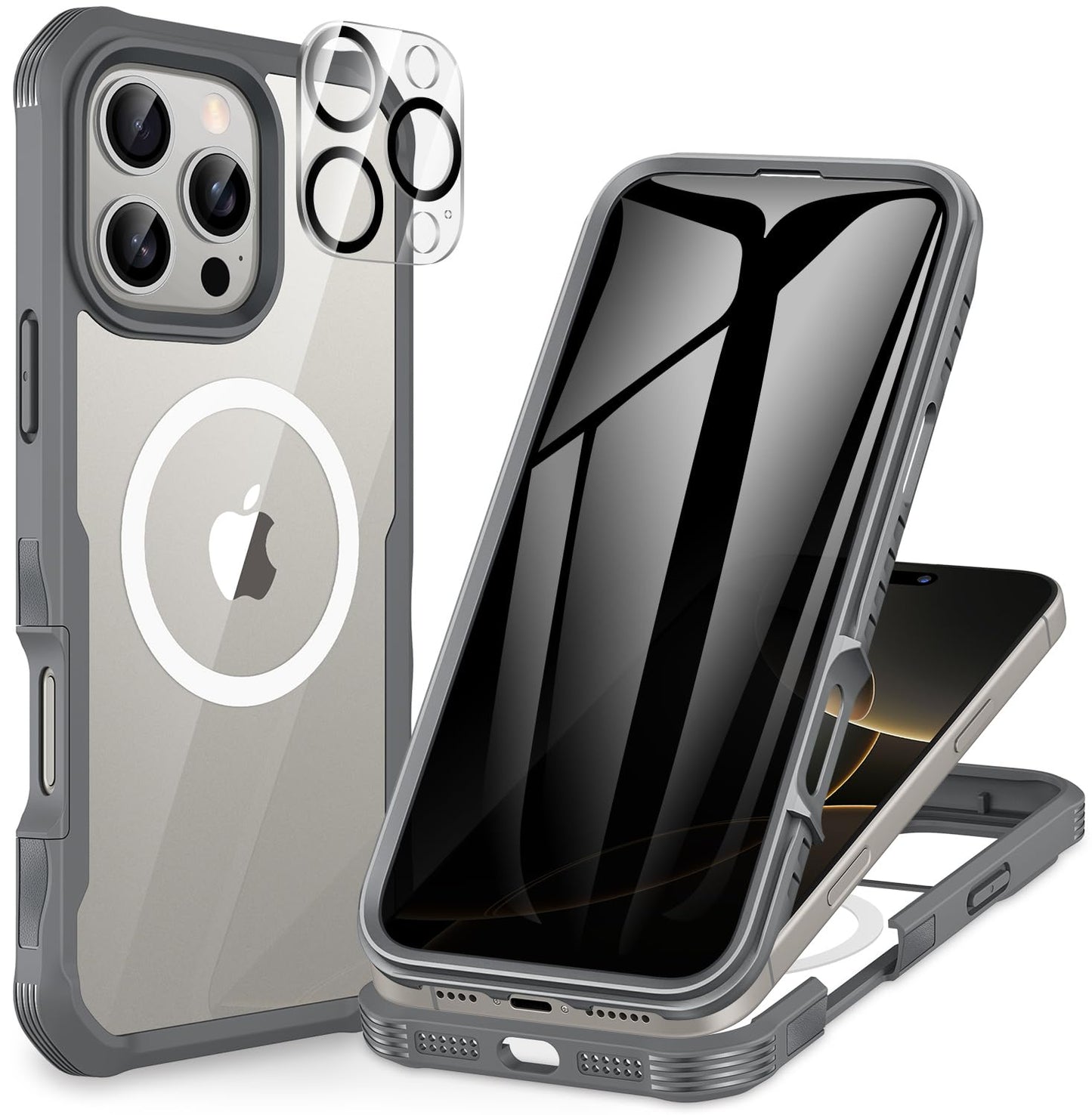 CENHUFO Privacy iPhone 14/13 Case with Glass Protector