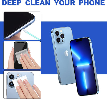 Cell Phone Cleaning Kit, Speaker Cleaner for iPhone, Charging Port Cleaning Tool, Electronic Cleaning kit, Compatible with Airpods Earbuds Camera USB C Lightning Port ipad (20-in-1)