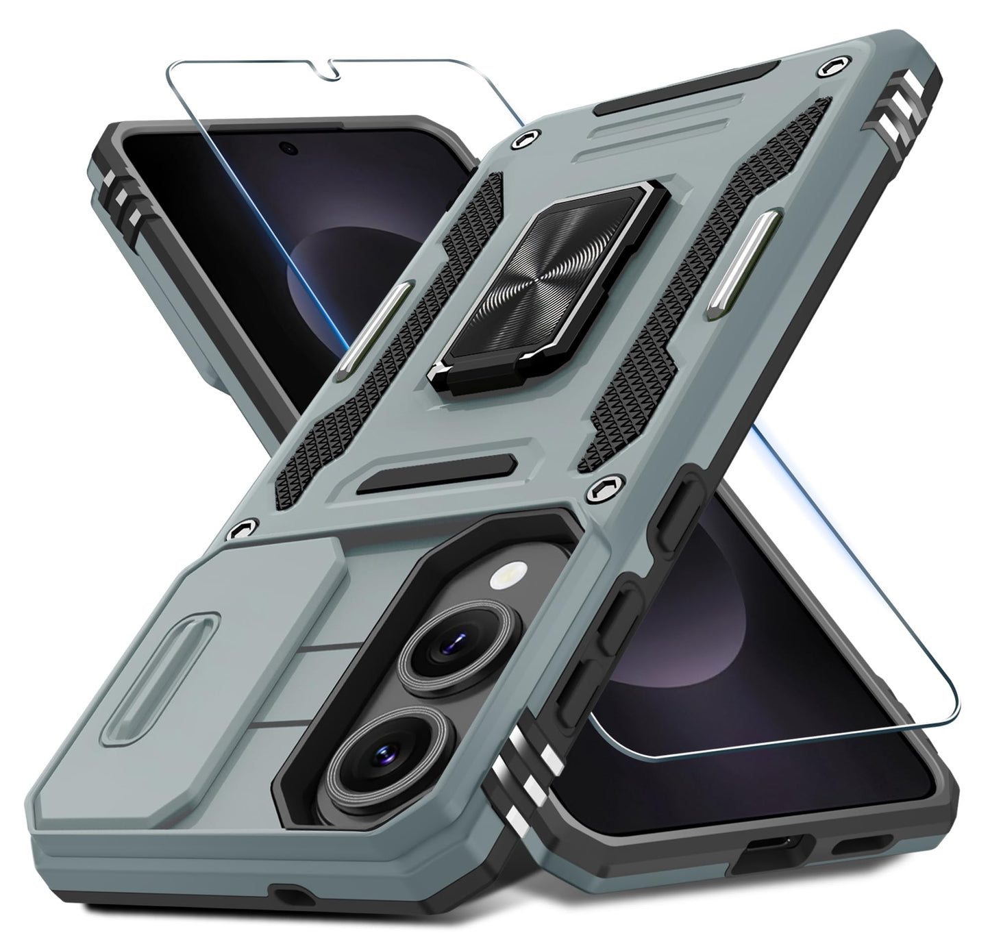 ###DEERLAMN Galaxy A17 Case with Slide Cover-Black