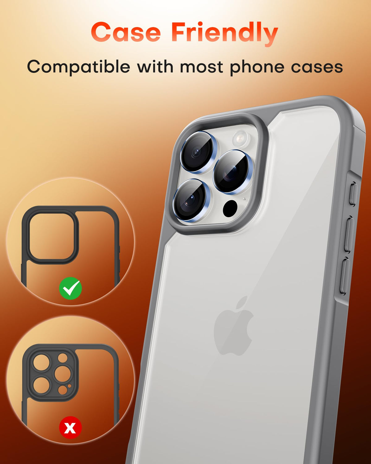 TOCOL Camera Lens Protector for iPhone 17 Tempered Glass HD Individual Scratch Resistant Camera Cover Accessories Case Friendly 2 Pack（Clear）