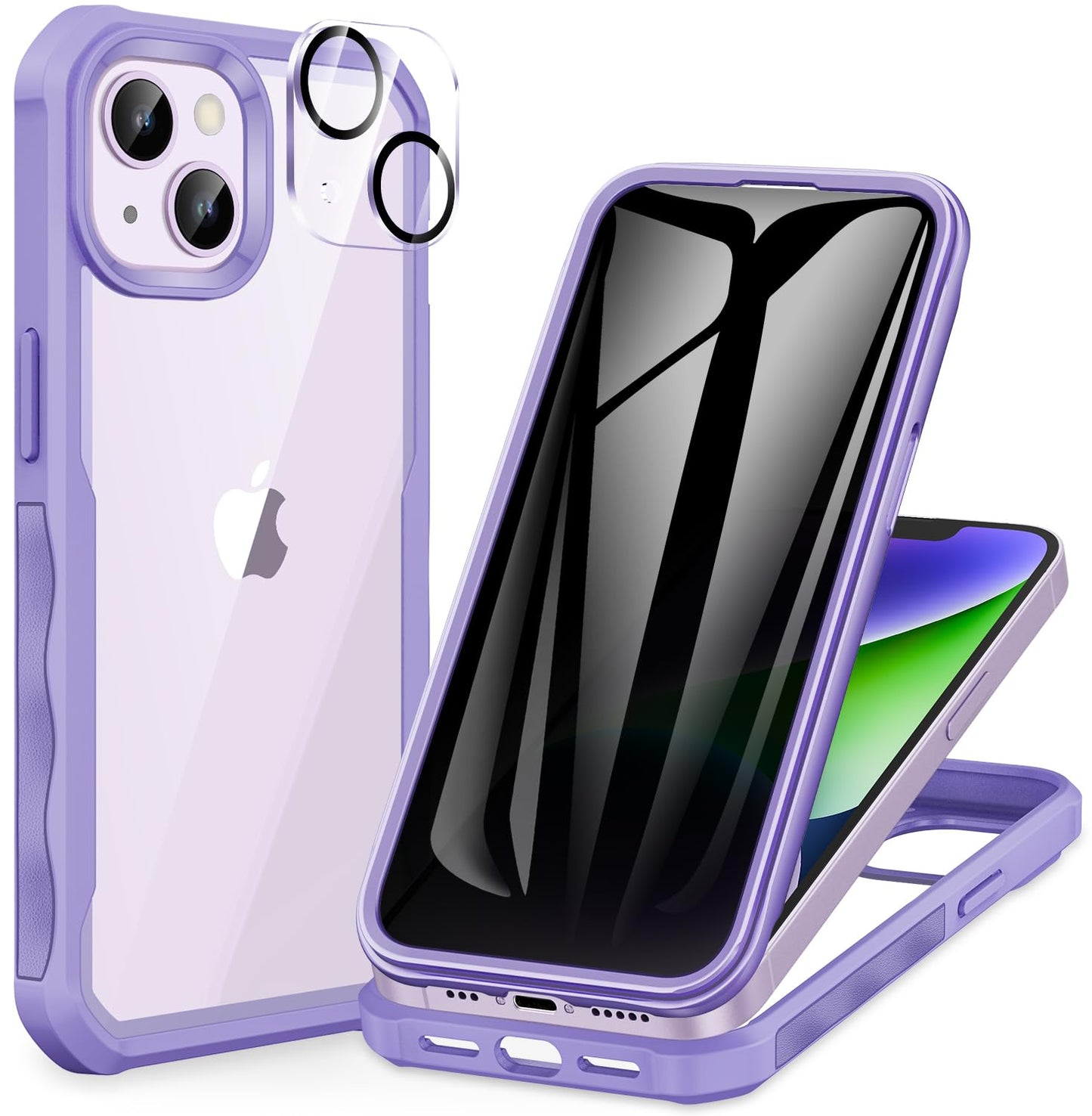 CENHUFO Privacy iPhone 14/13 Case with Glass Protector