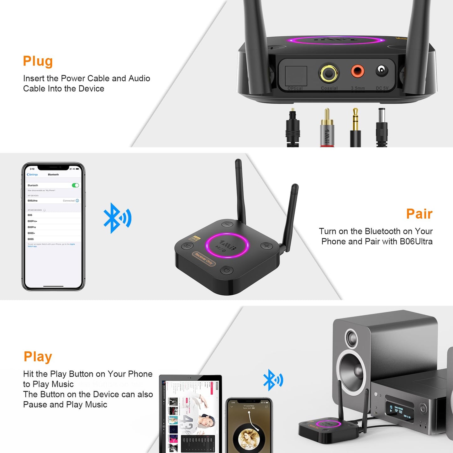 HiFiConnect Pro: LDAC Bluetooth 5.2 Audio Receiver