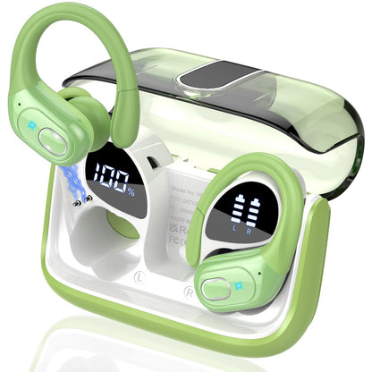 Wireless Earbuds 75hrs Bluetooth 5.4 Headphone Sport, 2026 Bluetooth Earbuds Stereo Deep Bass Over Ear Bud with Earhooks, ENC Noise Cancelling Mic, IPX7 Waterproof Earphone for Gym/Running/Workout