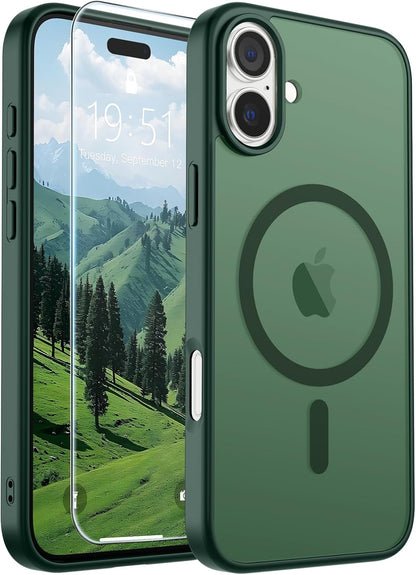 SUPFINE Magnetic for iPhone SE Case 2022 (3rd)/2020 (2nd), iPhone 8 Case (Compatible with MagSafe) (Military Grade Drop Protection) Translucent Matte Phone Cover,Black