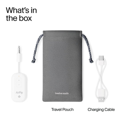 Twelve South AirFly SE | Bluetooth Wireless Audio Transmitter Adapter for AirPods/Headphones, 20+ Hr Battery, Works with 3.5mm aux Jacks on Airplanes, TVs, Gym Equipment, and Travel - Small Enterprise