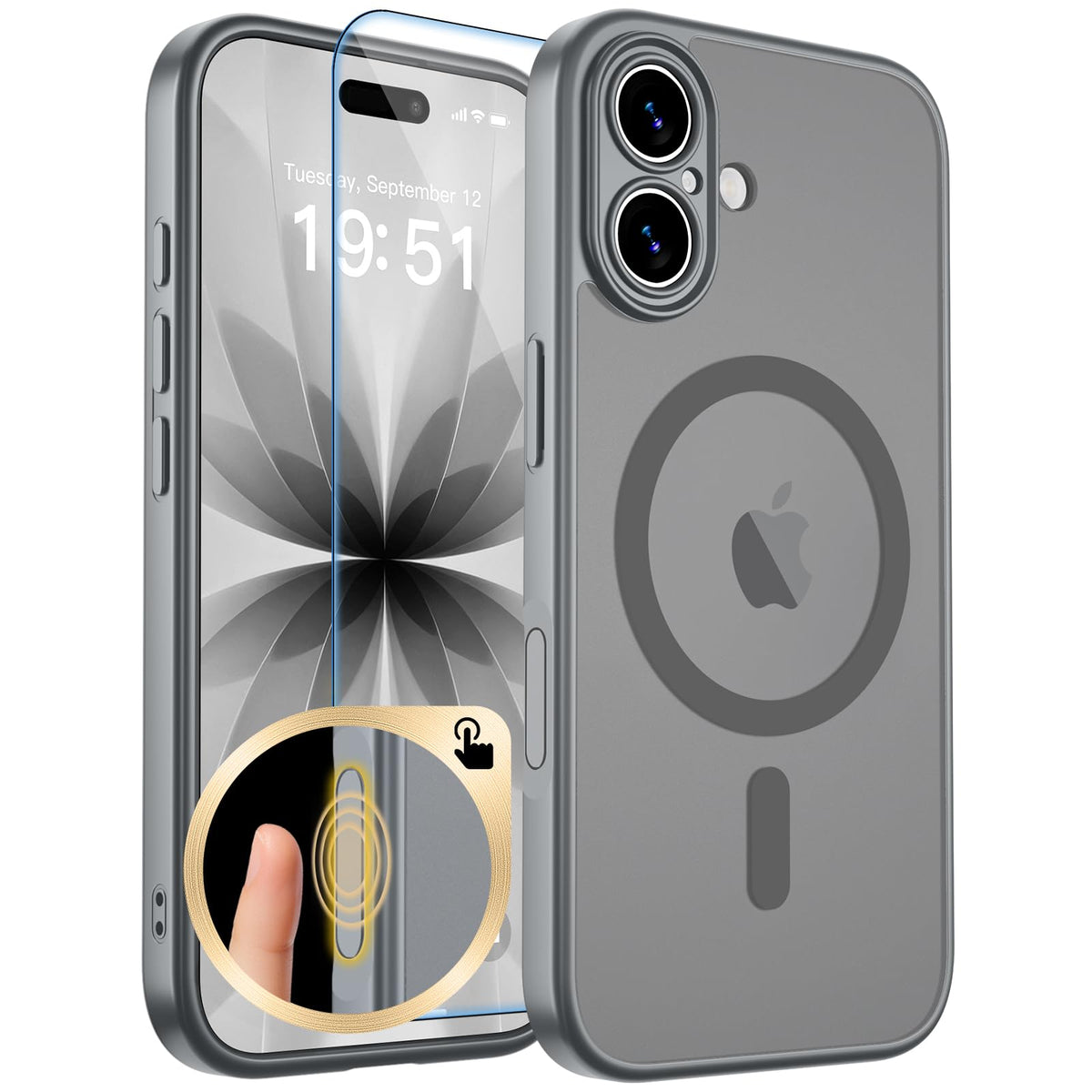 zapica Magnetic for iPhone 17 Pro Max Case, Gray