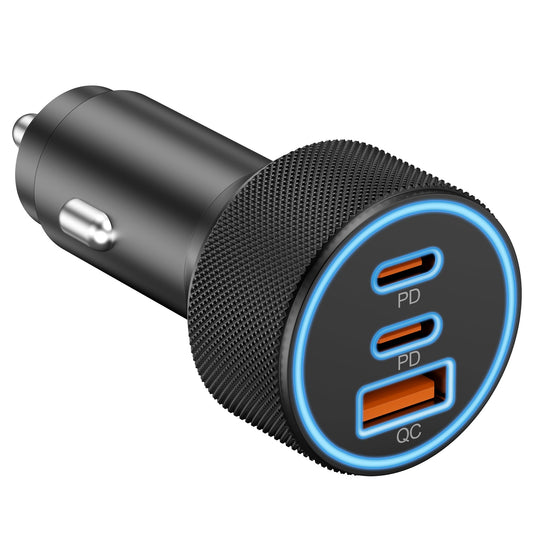 FastCharge 3-Port USB C Car Adapter 67W Power Hub - Small Enterprise