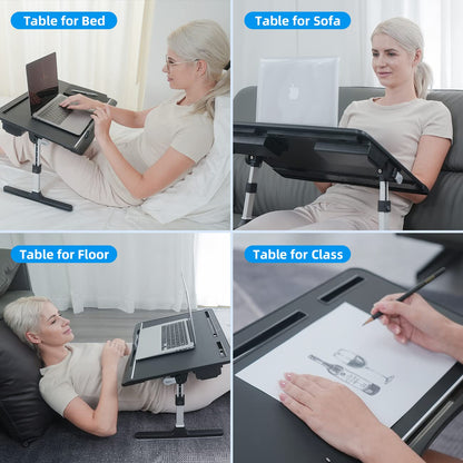 FlexiFold XL: Adjustable Laptop Tray for Bed & Sofa