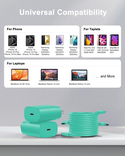 SwiftCharge Duo: 25W Type C Fast Charger Set - Small Enterprise