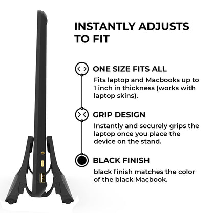 BlackRise: Adjustable Vertical Laptop Dock Stand