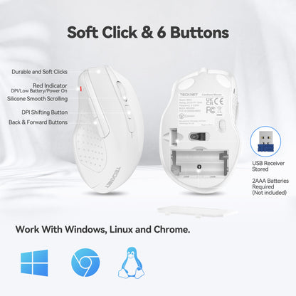 ErgoGlide Wireless: 6-Button, 2600 DPI, 24-Month Power