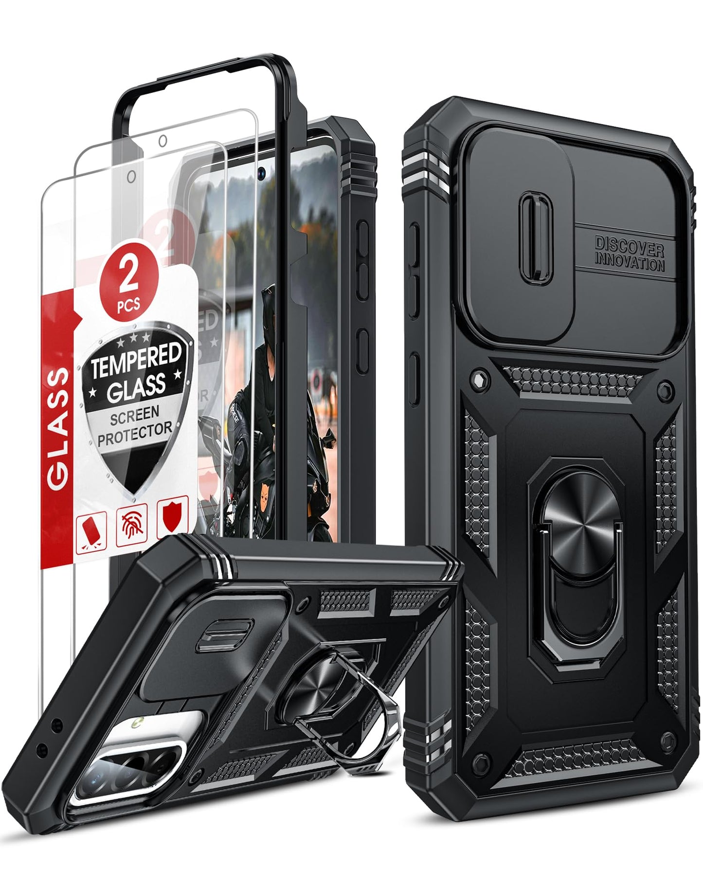 LeYi Samsung S25 FE Case with Camera Cover & Stand