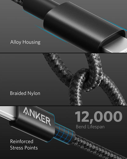 Anker SwiftCharge Nylon USB-C to Lightning Cord 3.3ft