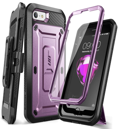 SUPCASE for iPhone SE 3rd Generation / iPhone SE 2nd Generation / iPhone 7/ iPhone 8 Case (Unicorn Beetle Pro), with Screen Protector & Stand & Holster Rugged Phone Case for Apple iPhone SE, Black
