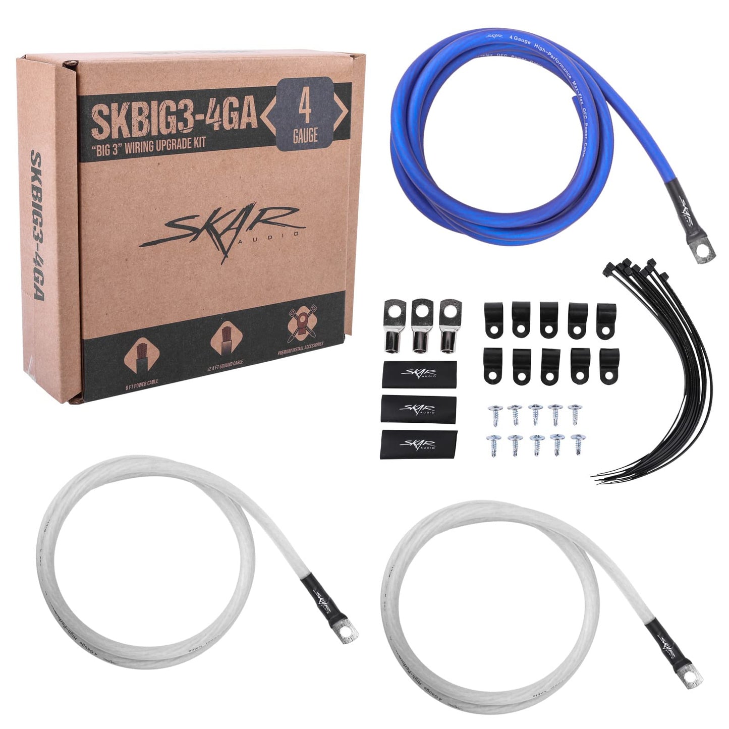 SkarSound Pro 1/0 Gauge OFC Amp Wiring Kit
