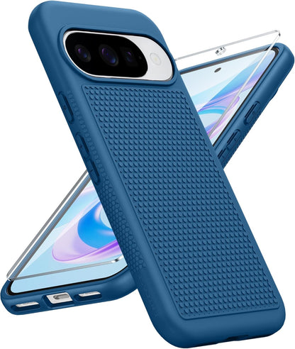 FNTCASE for Galaxy A17/A16 5G Phone Case - Samsung A17 Military Grade Drop Protection, 14ft Drop Tested, Screen Protector Included, Anti-Slip Matte Textured, TPU+PC Dual Layer Shockproof Cover (Black)
