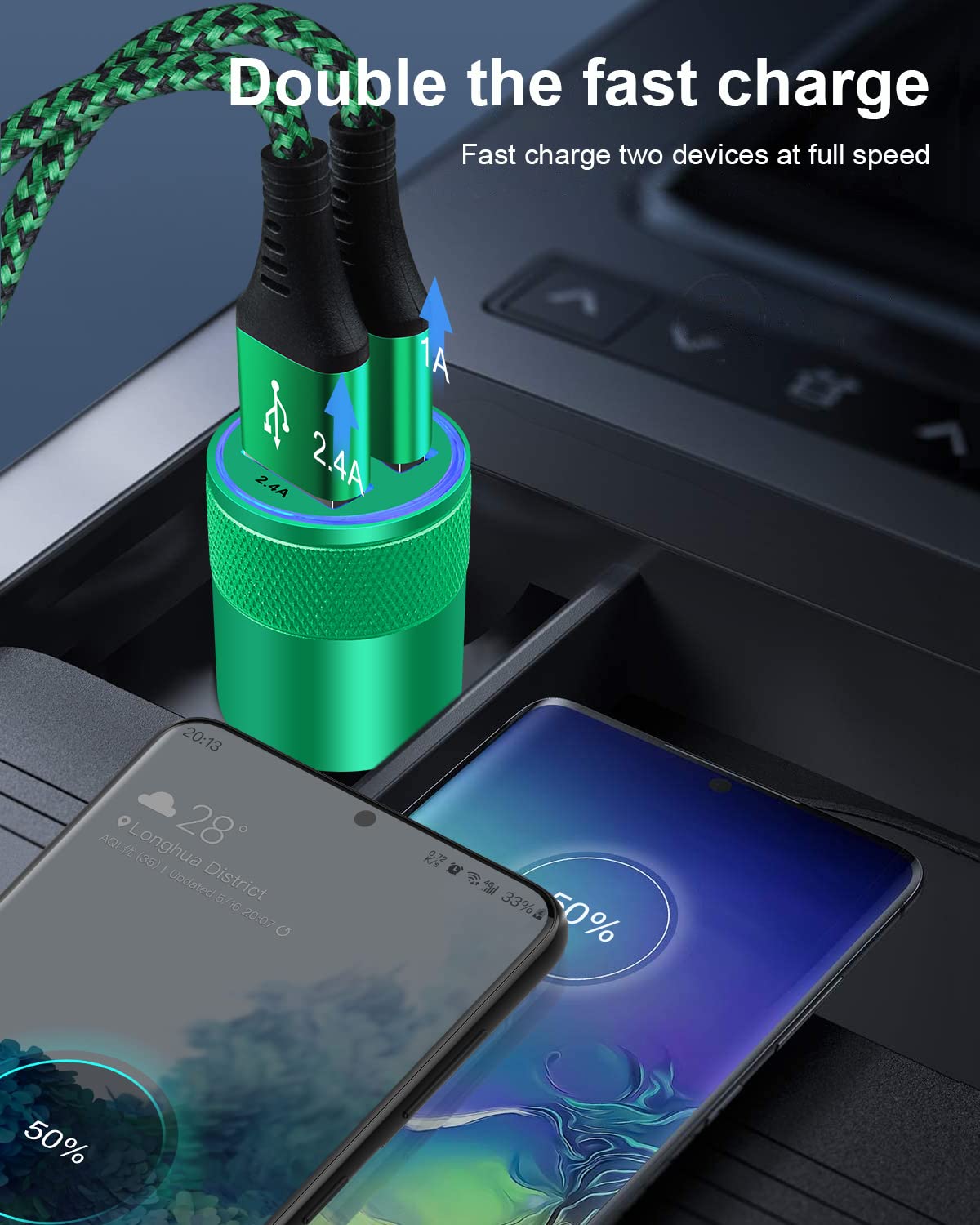 DualBoost Car Charger: Fast 3.4A 2-Pack USB Adapter