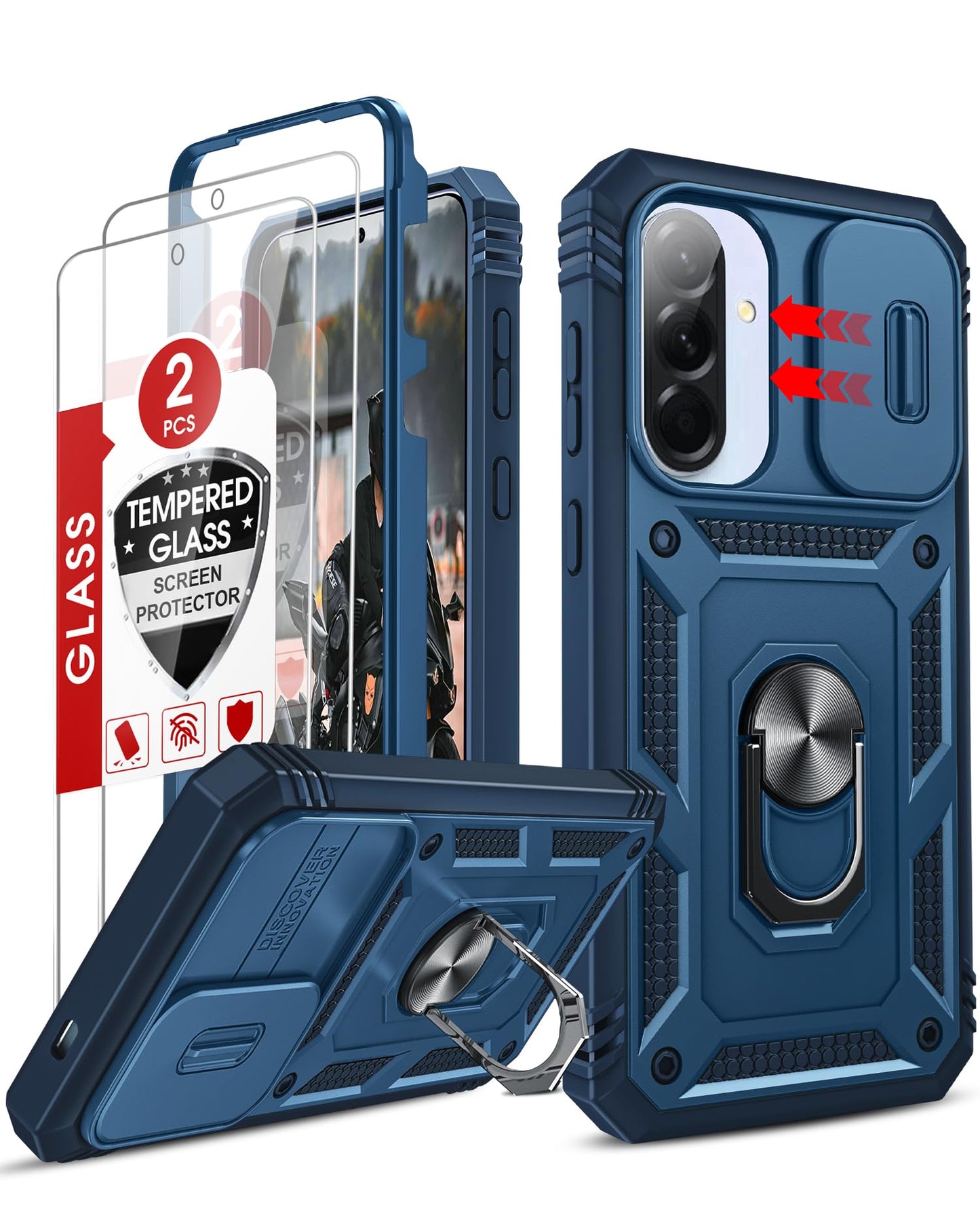 LeYi Samsung S25 FE Case with Camera Cover & Stand