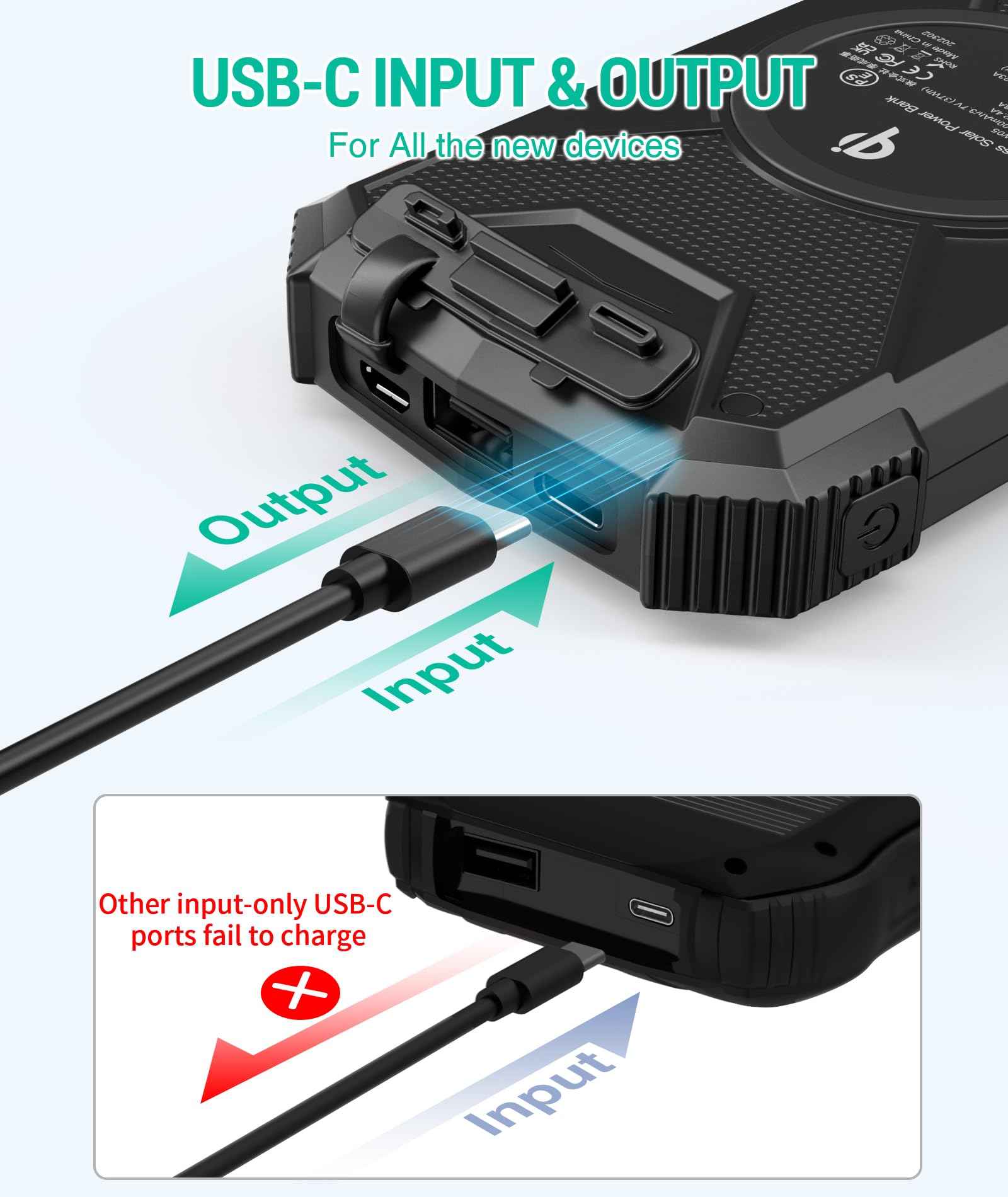 BLAVOR Solar Power Bank 10,000mAh Wireless Charger