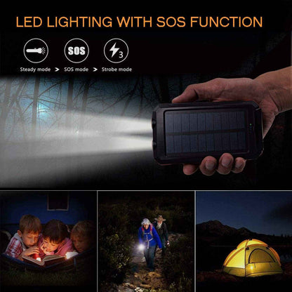 Solar Power Bank 20000mAh with 4 Cables & Flashlights