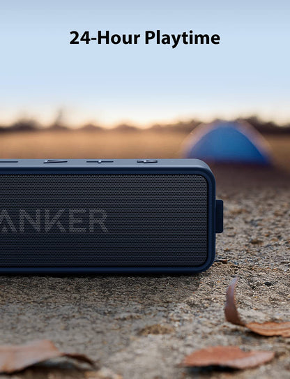 Anker Soundcore 2 Portable Bluetooth Speaker with Stereo Sound, Bluetooth 5, Bassup, IPX7 Waterproof, 24-Hour Playtime, Wireless, Speaker for Home, Outdoors, Travel