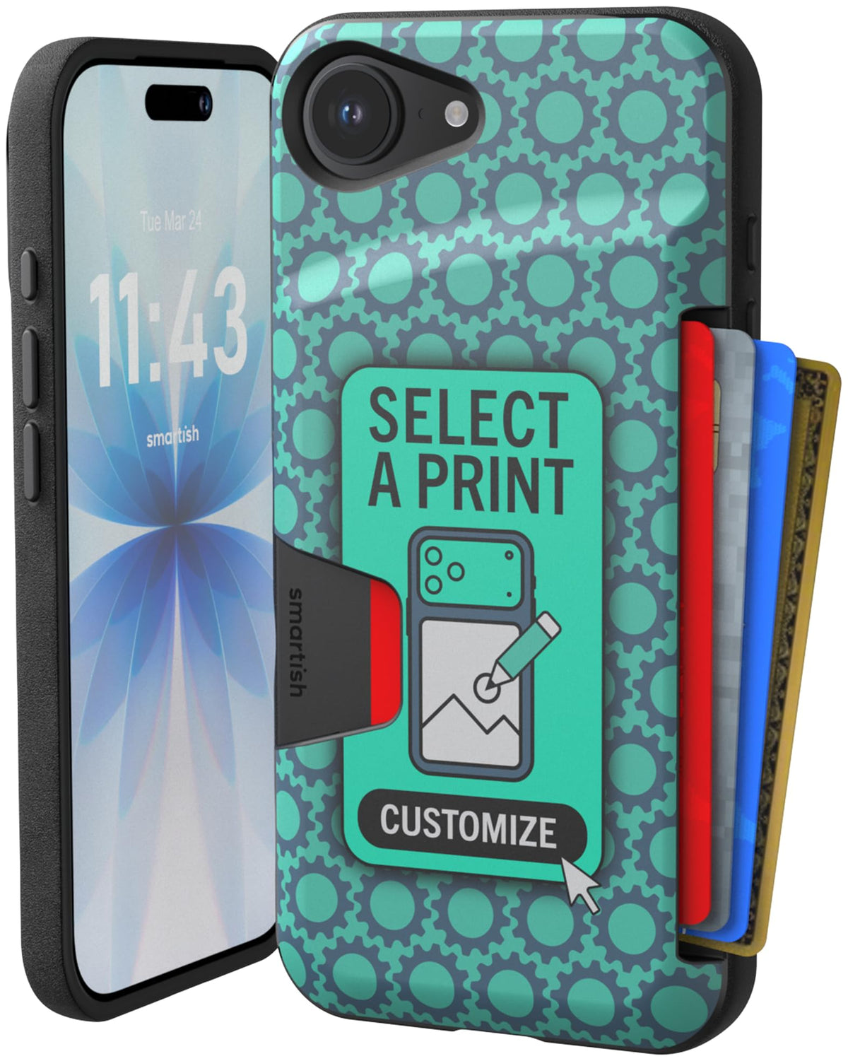 Smartish iPhone 18 Pro/17 Pro Wallet Case, Wallet Slayer V1, Cherry Blossom