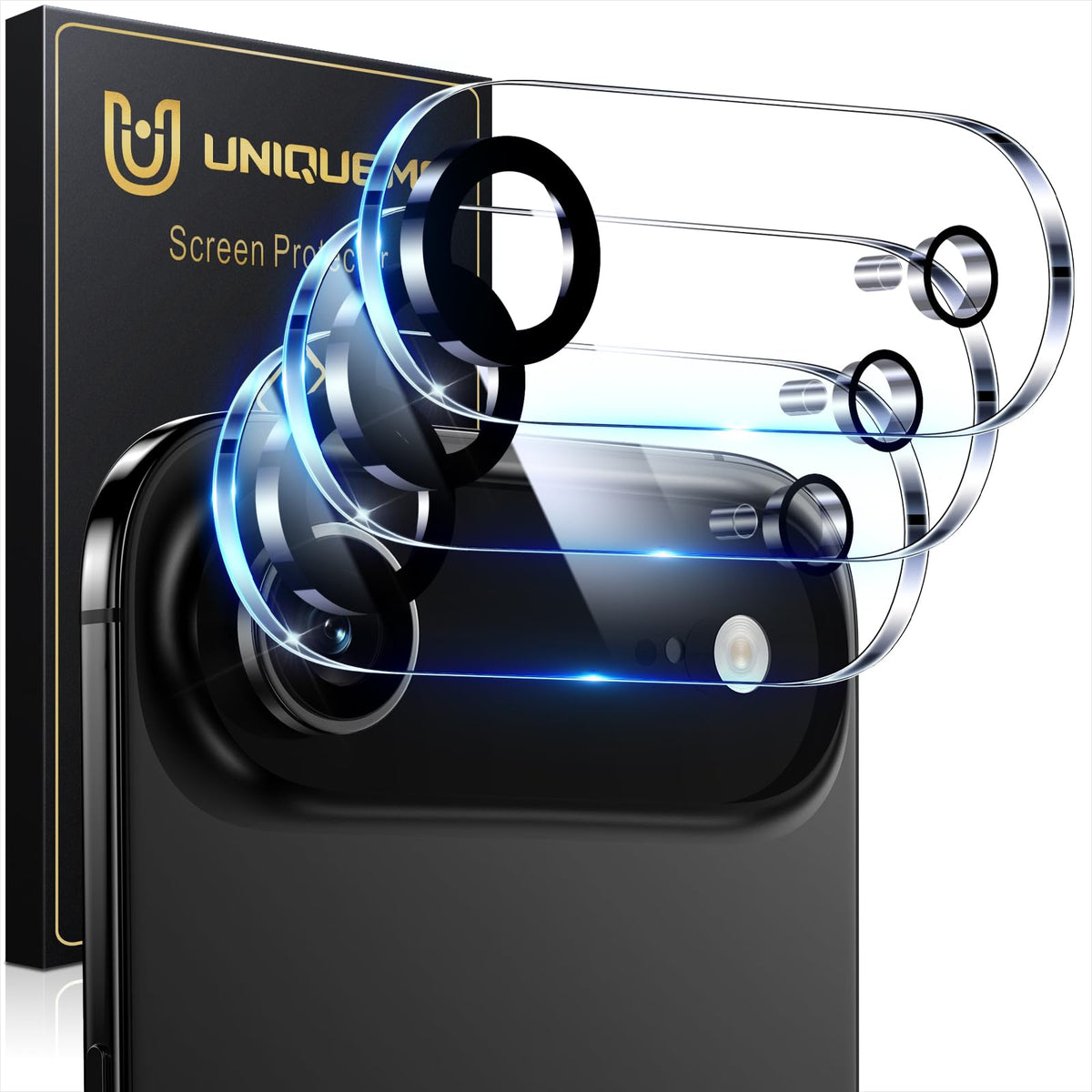UniqueMe for 3 Pack iPhone 16 Pro/iPhone 16 Pro Max Camera Lens Protector