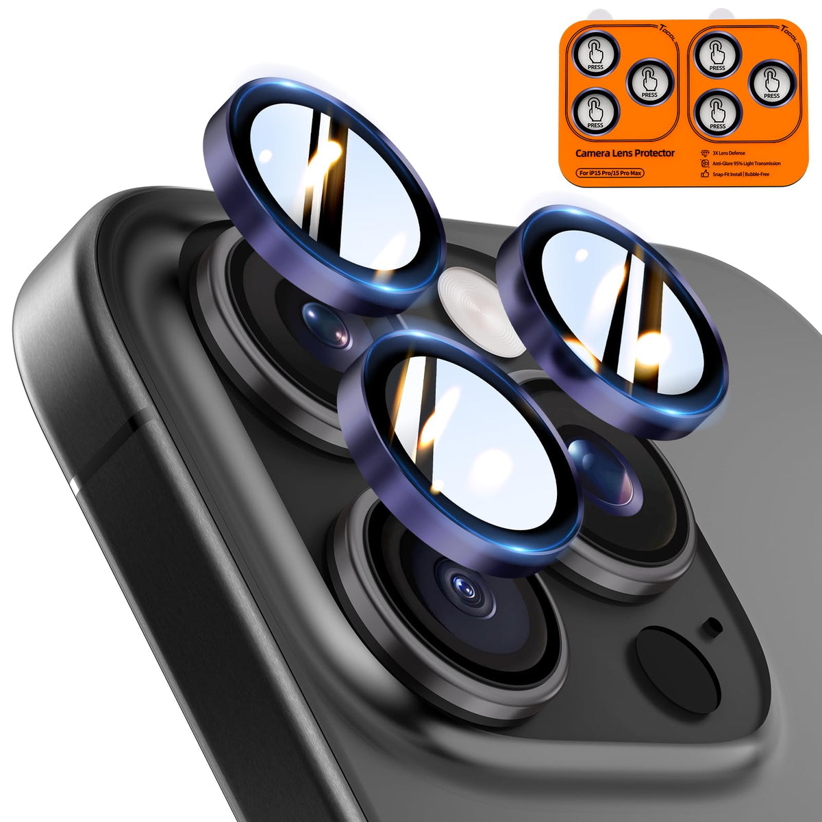 TOCOL Camera Lens Protector for iPhone 17 Tempered Glass HD Individual Scratch Resistant Camera Cover Accessories Case Friendly 2 Pack（Clear）