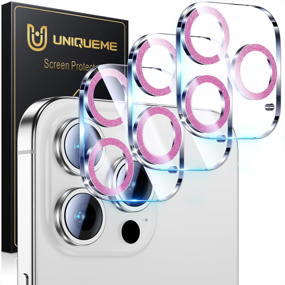 UniqueMe for 3 Pack iPhone 16 Pro/iPhone 16 Pro Max Camera Lens Protector