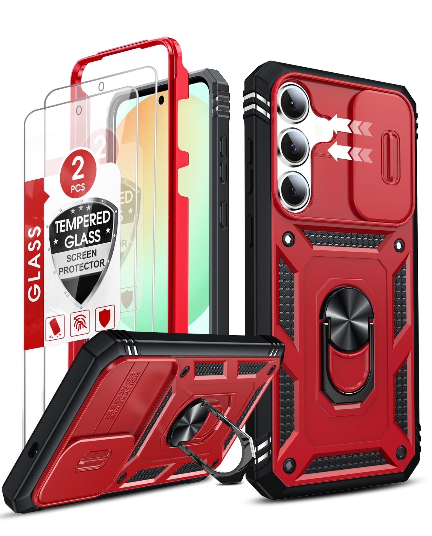LeYi Samsung S25 FE Case with Camera Cover & Stand