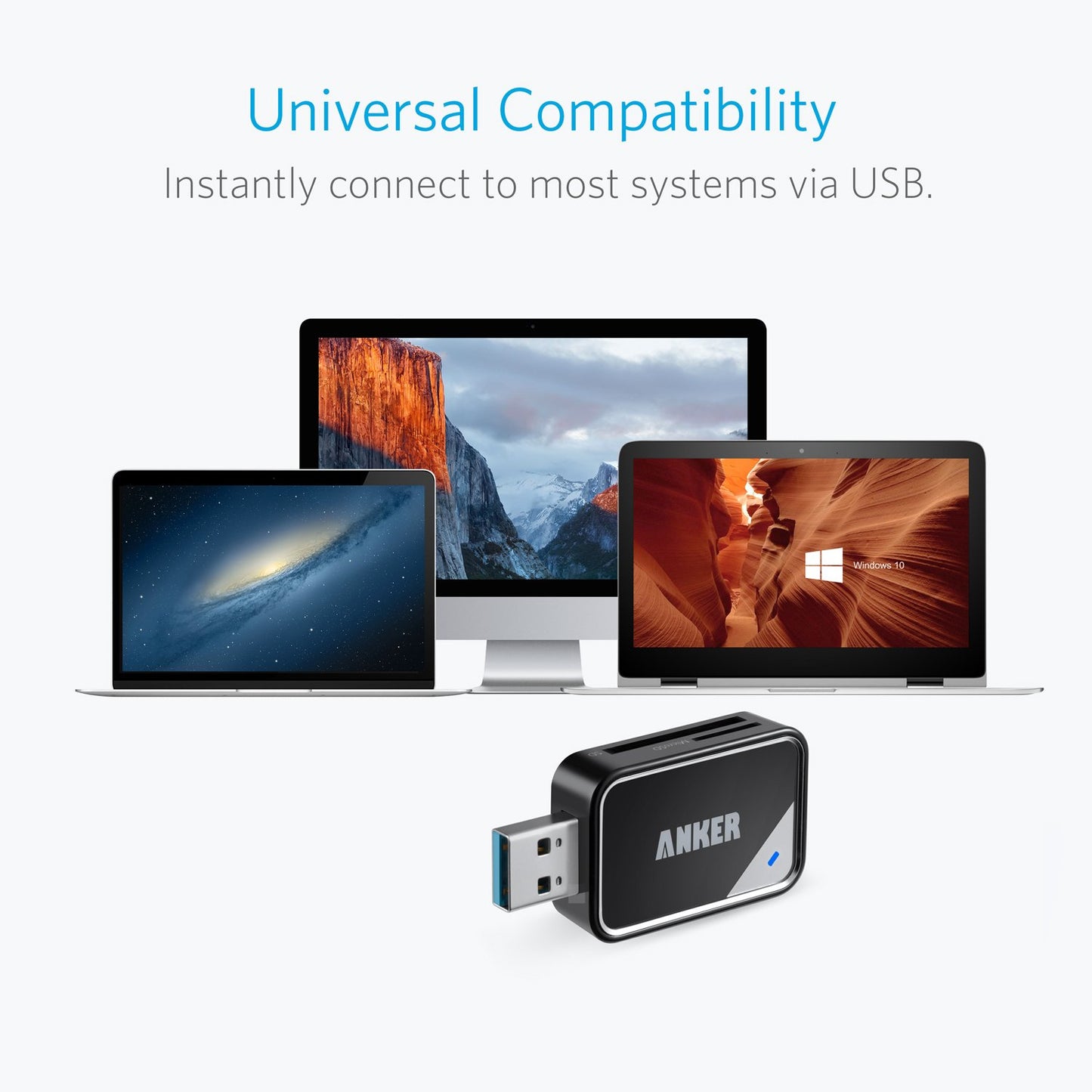 Anker SD Card Reader, 2-in-1 USB C Memory Card Reader for Digital Camera SD Card Viewer with Dual Slot for SDXC, SDHC, SD, MMC, RS-MMC, Micro SDXC,MicroSD, Micro SDHC Card, and UHS-I Cards