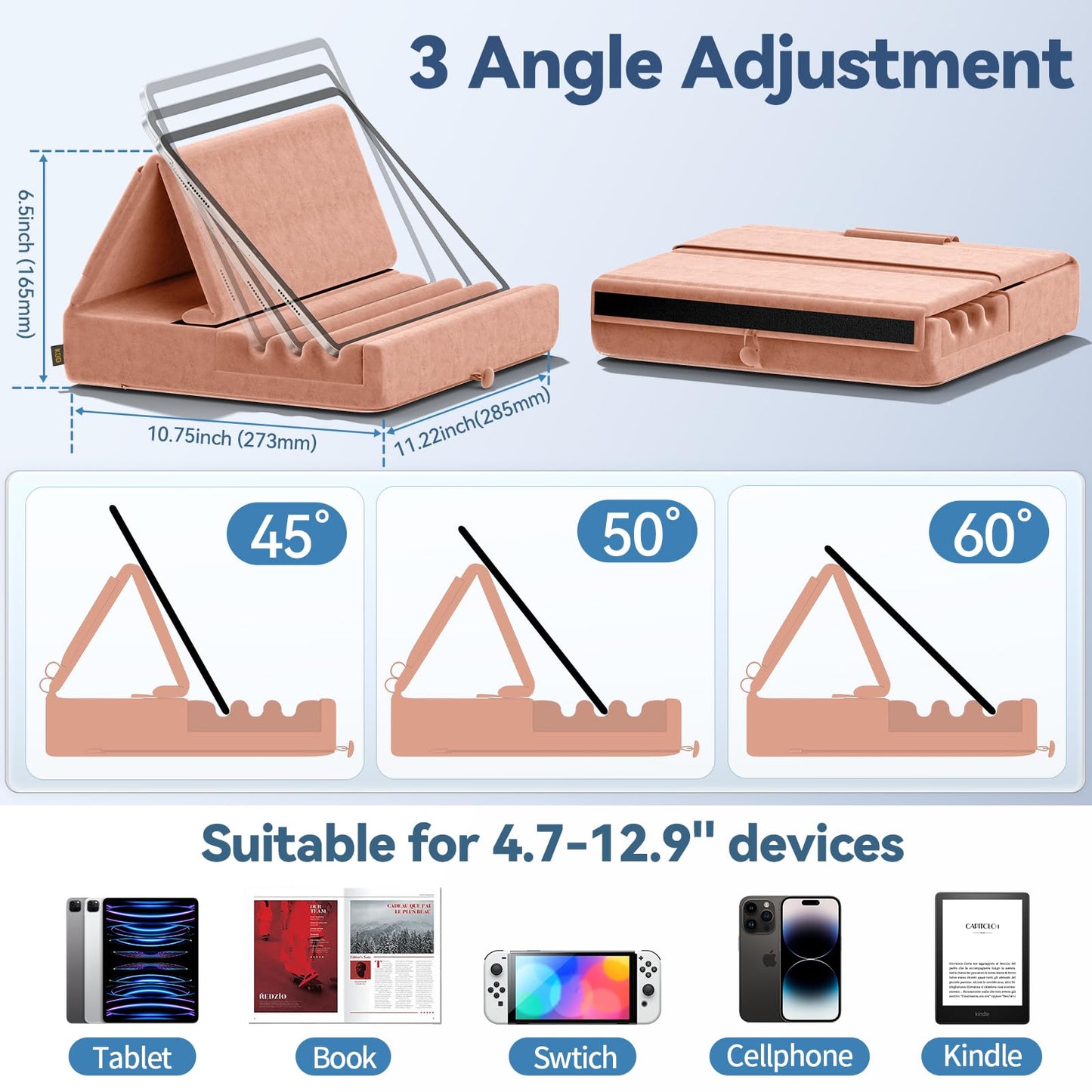 FoldMate: Versatile Tablet Pillow Stand with Pocket