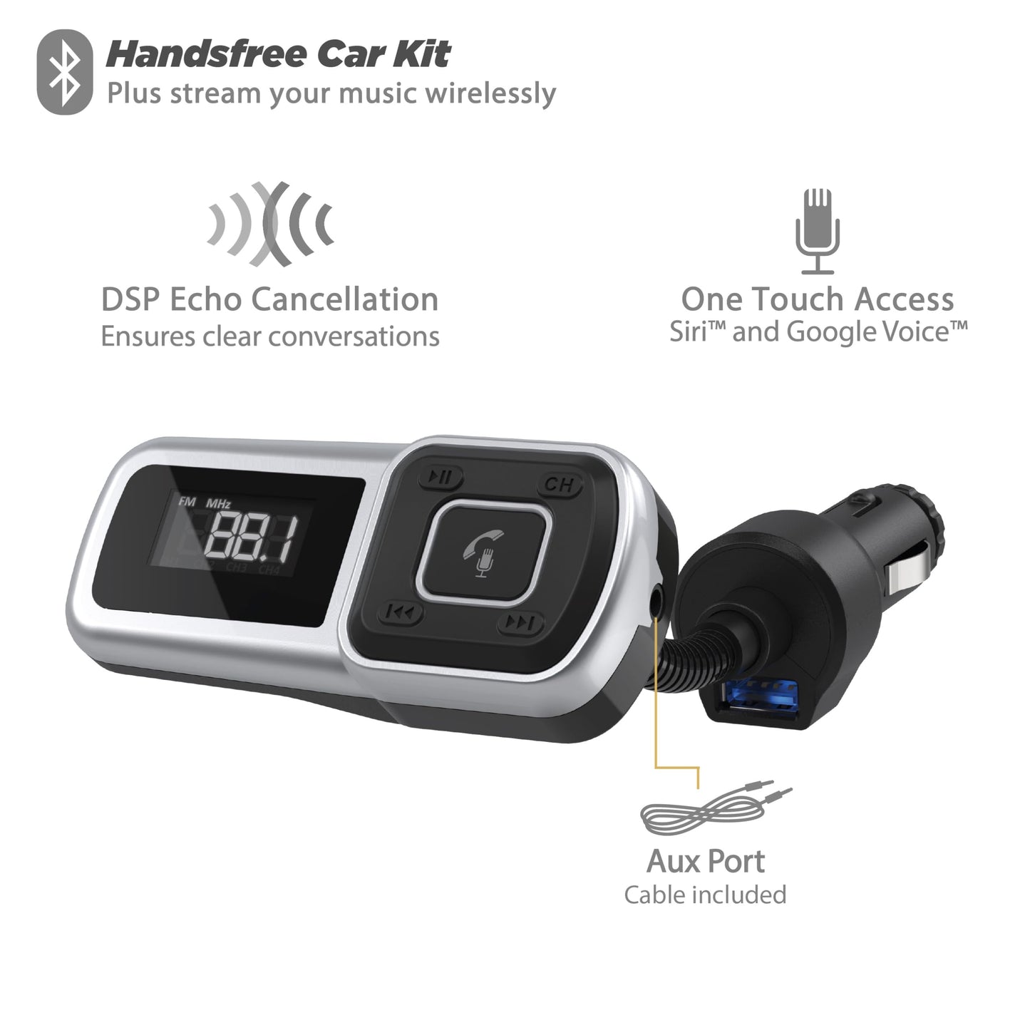 Scosche DriveConnect: Bluetooth FM & Dual USB Charger