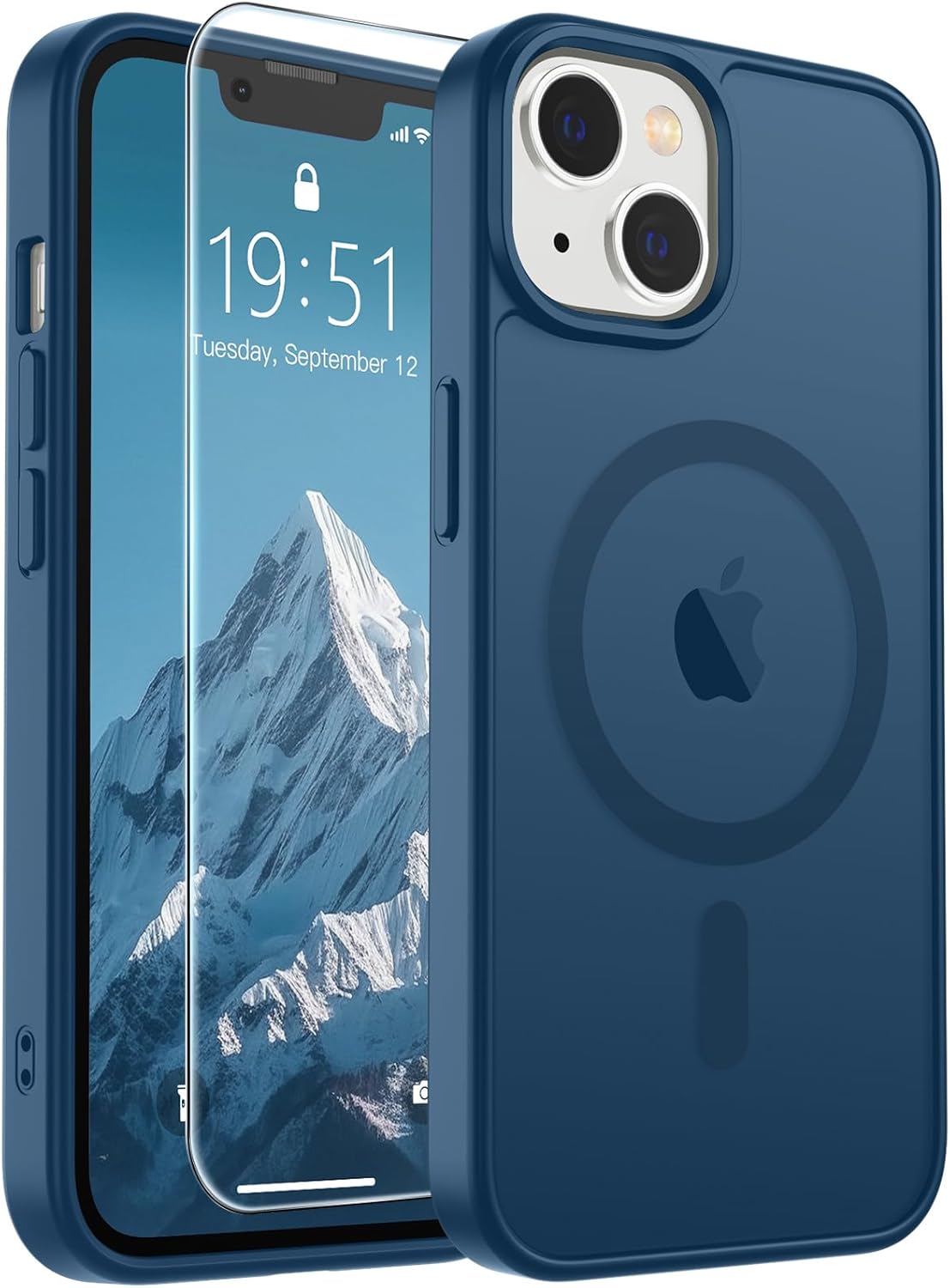 SUPFINE Magnetic for iPhone SE Case 2022 (3rd)/2020 (2nd), iPhone 8 Case (Compatible with MagSafe) (Military Grade Drop Protection) Translucent Matte Phone Cover,Black