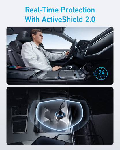 Anker 323 USB-C Car Charger Adapter, 52.5W Cigarette Lighter Charger with 30W PowerIQ 3.0 Fast Charging for iPhone 17/16/15/14/13/12 Series, Galaxy S25/24, Pixel