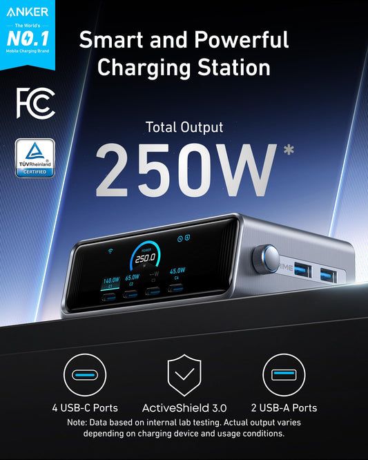 Anker Prime 250W 6-Port GaN USB C Charger