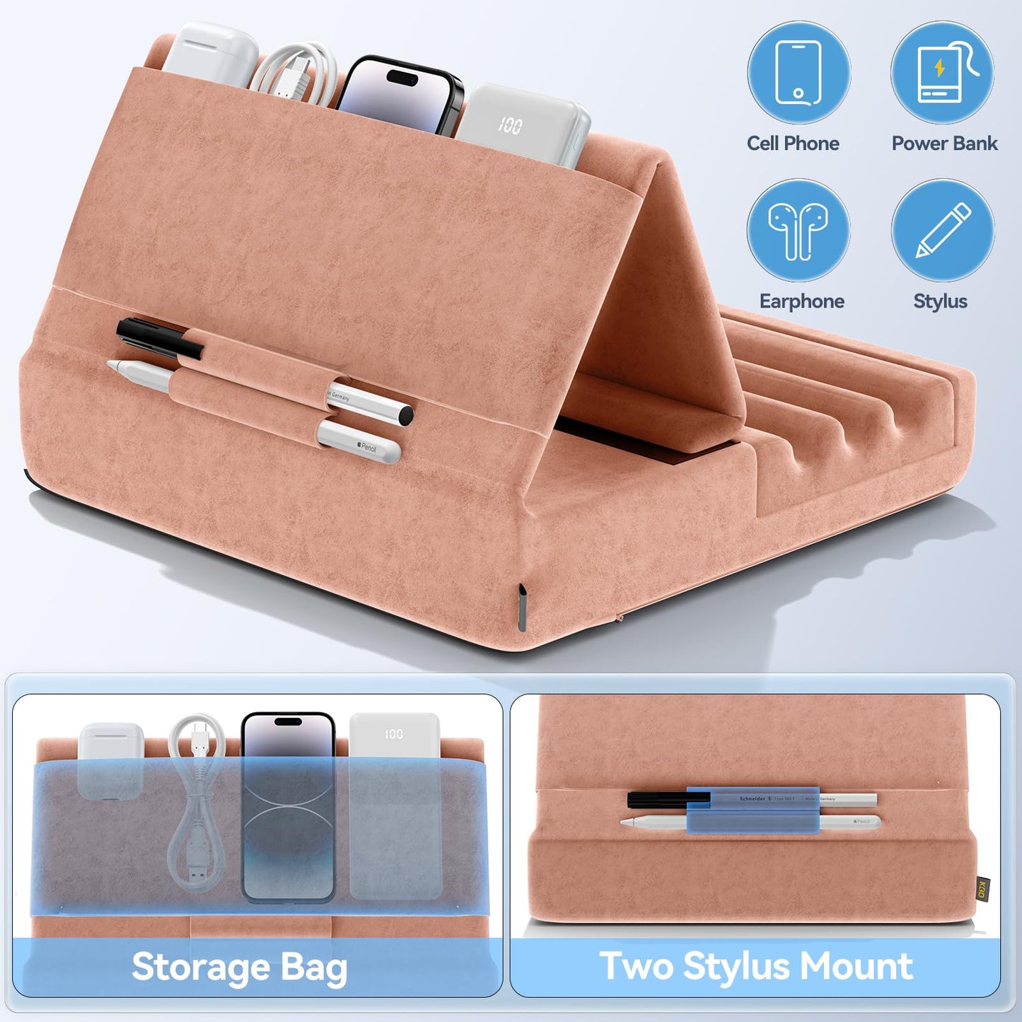 FoldMate: Versatile Tablet Pillow Stand with Pocket