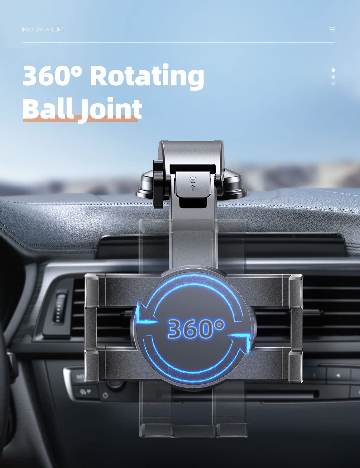 eSamcore Car Suction Cup iPad Holder