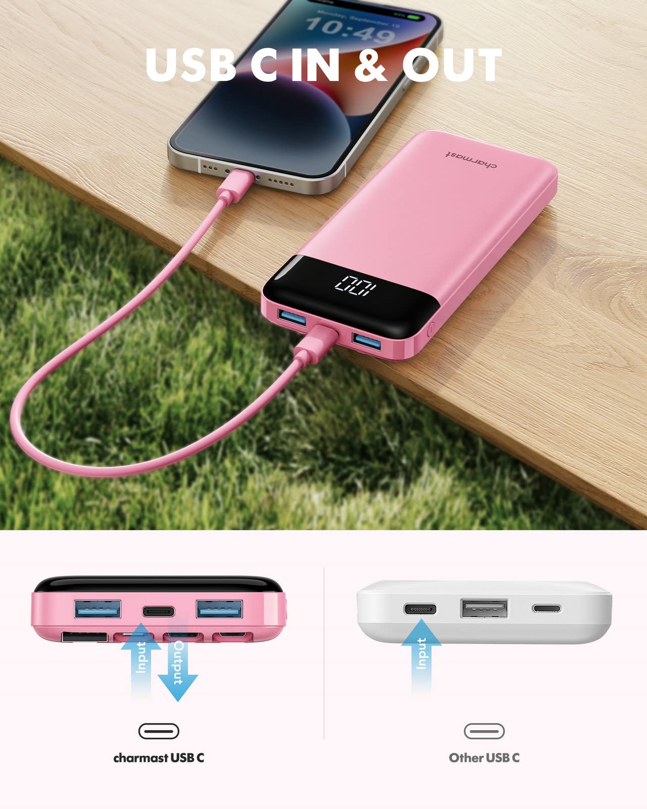 TravelMax 10K: Slim Power Bank w/ Built-in Cables - Small Enterprise