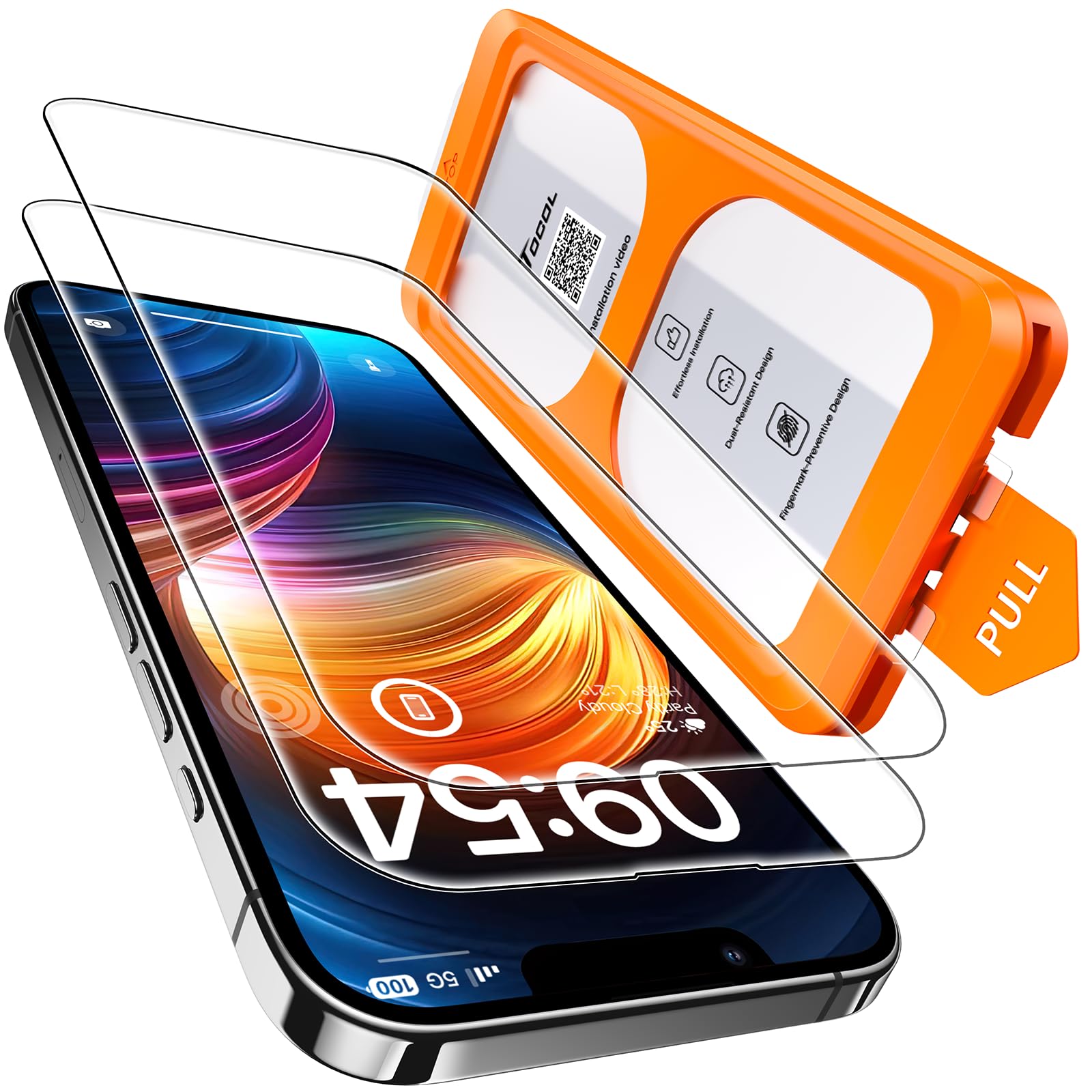 TOCOL Privacy Shield 9H Glass for iPhone 15 - 2 Pack - Small Enterprise