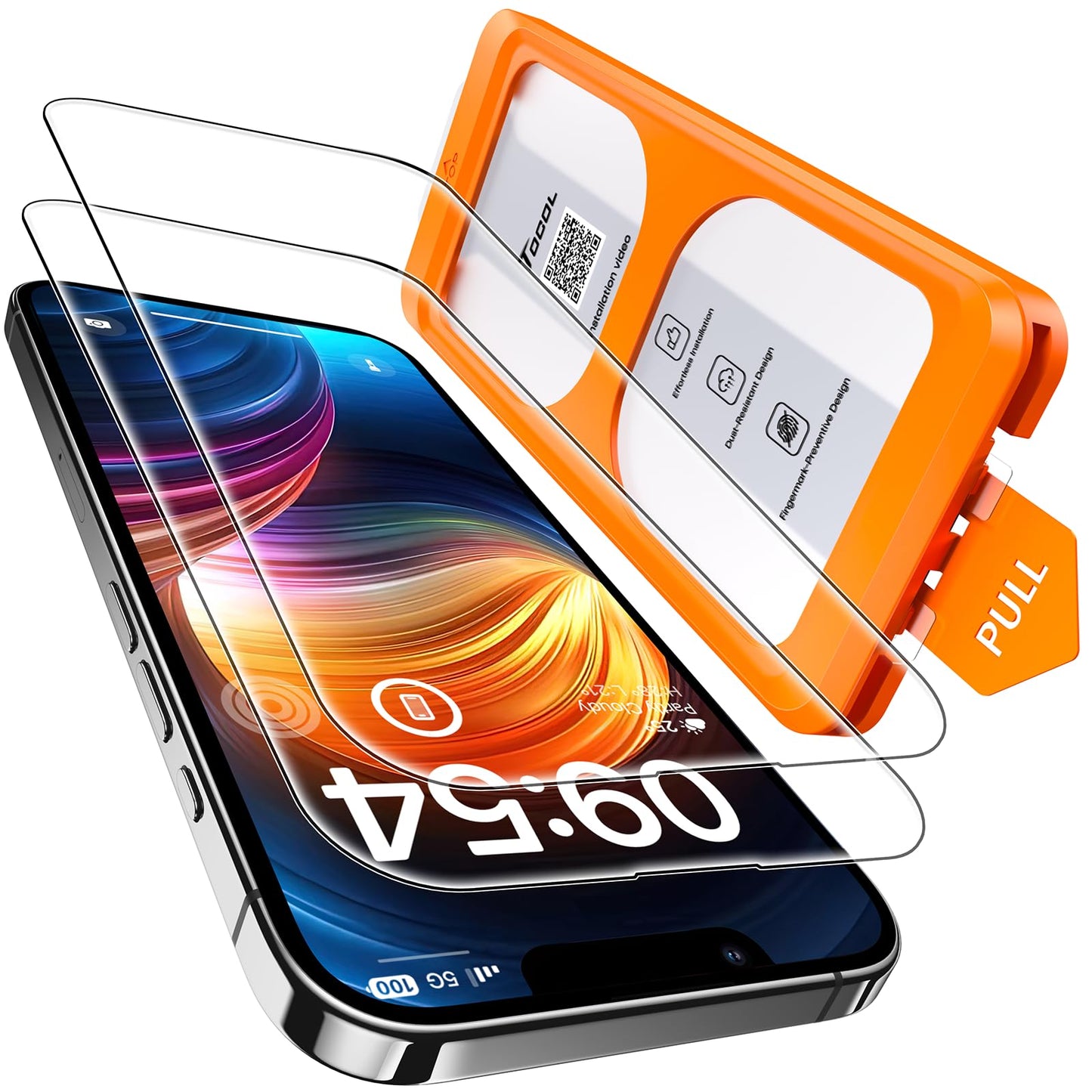 TOCOL Privacy Shield 9H Glass for iPhone 15 - 2 Pack - Small Enterprise