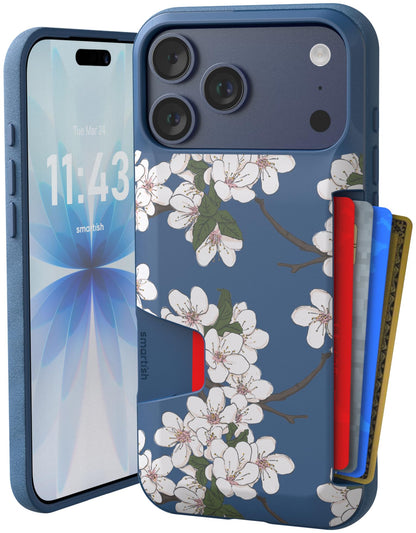 Smartish iPhone 18 Pro/17 Pro Wallet Case, Wallet Slayer V1, Cherry Blossom