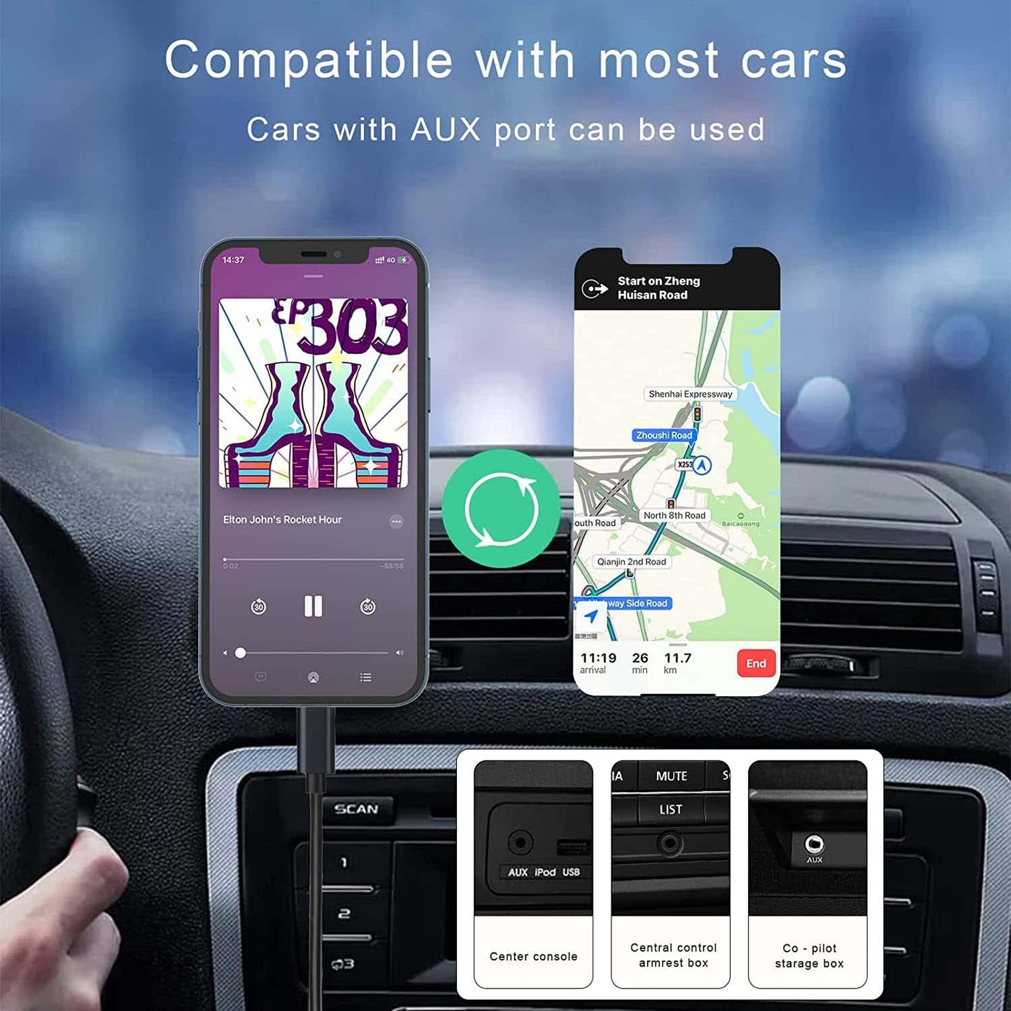 LightningLink: iPhone AUX Cable 3.3ft (White)