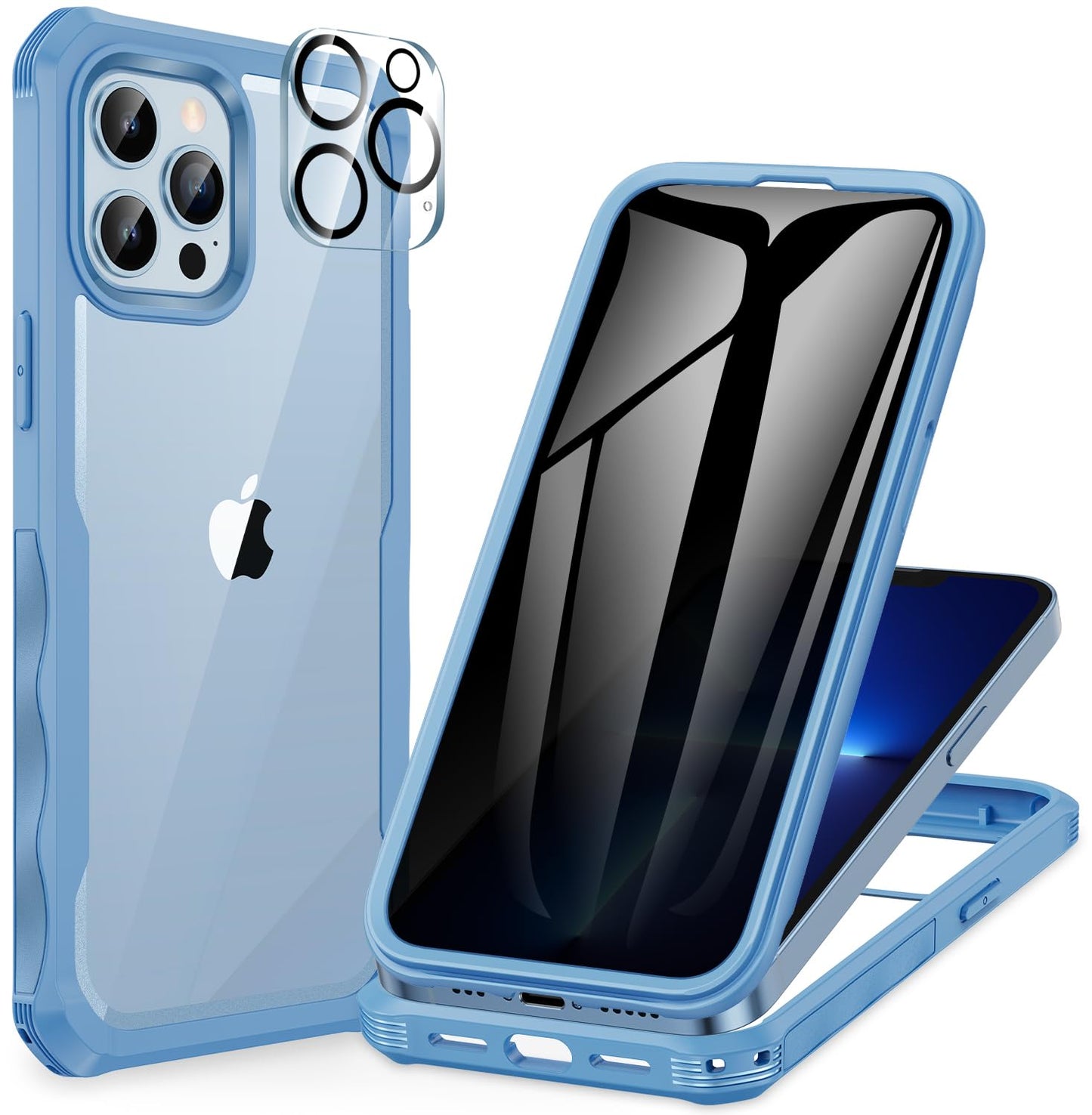 CENHUFO Privacy iPhone 14/13 Case with Glass Protector