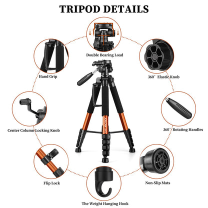 Heavy Duty 74 Camera Tripod for Photography