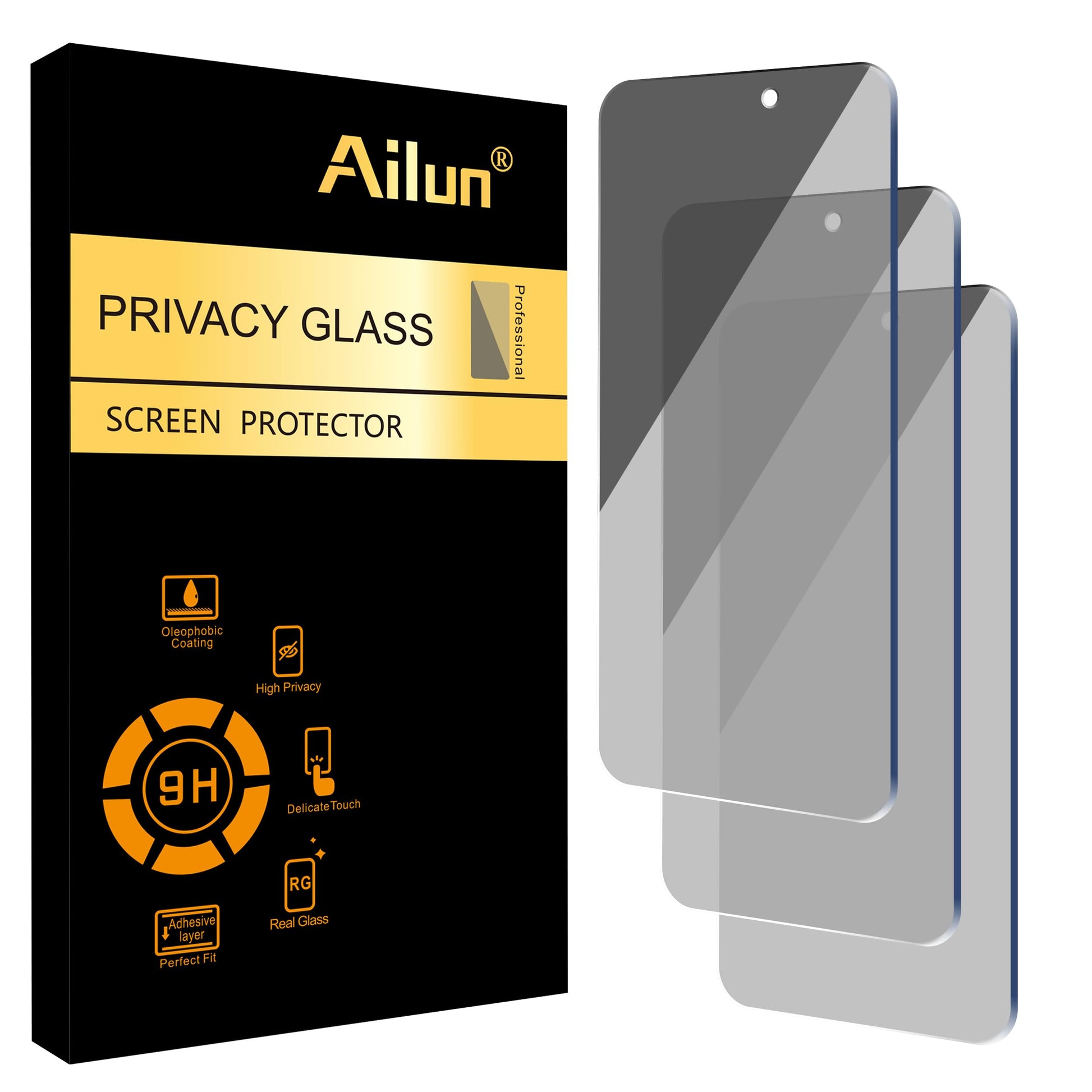 Ailun iPhone Privacy Glass 3-Pack - 6.1 Security - Small Enterprise